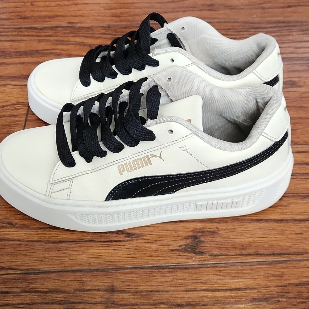Puma Leather Smash Platform Womens Sneakers - Picture 4 of 11